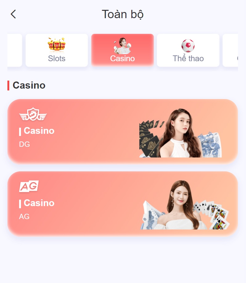 Sảnh Casino online