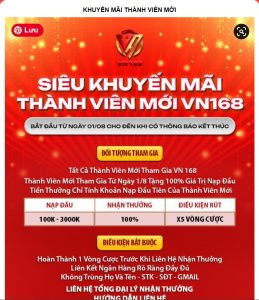 Đa dạng các Khuyến mại cho thành viên VN168